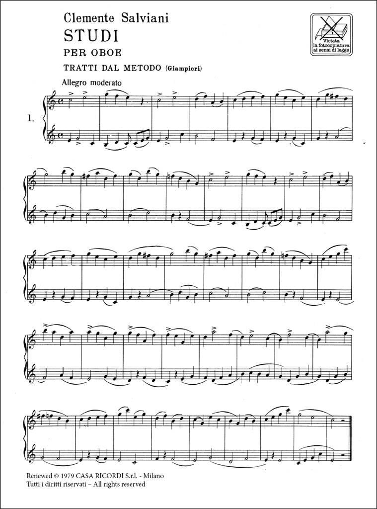 Studi per oboe (tratti dal Metodo) Vol. I