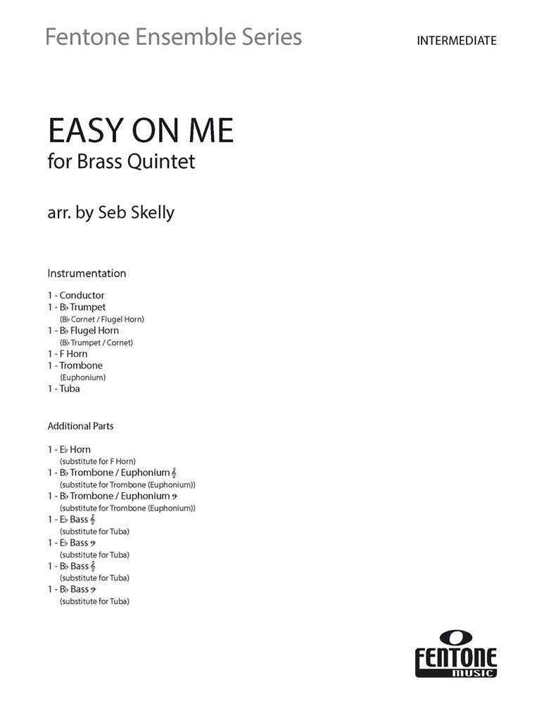 Adele: Easy On Me: (Arr. Seb Skelly): Blechbläser Ensemble