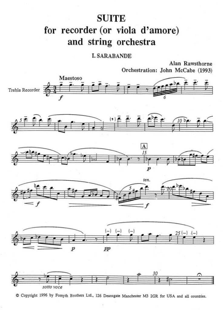 Alan Rawsthorne: Suite - orchestral score: Streichorchester mit Solo