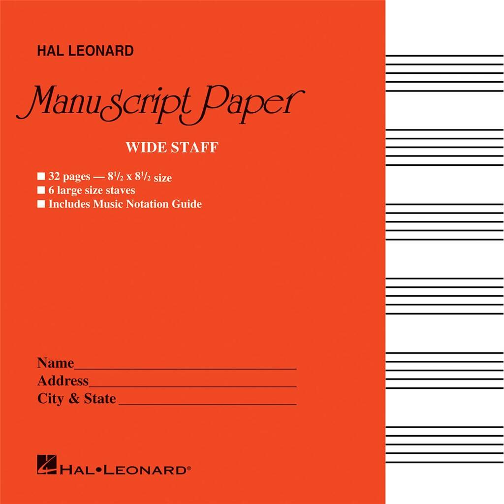 Wide Staff Manuscript Paper (Red Cover): Notenpapier