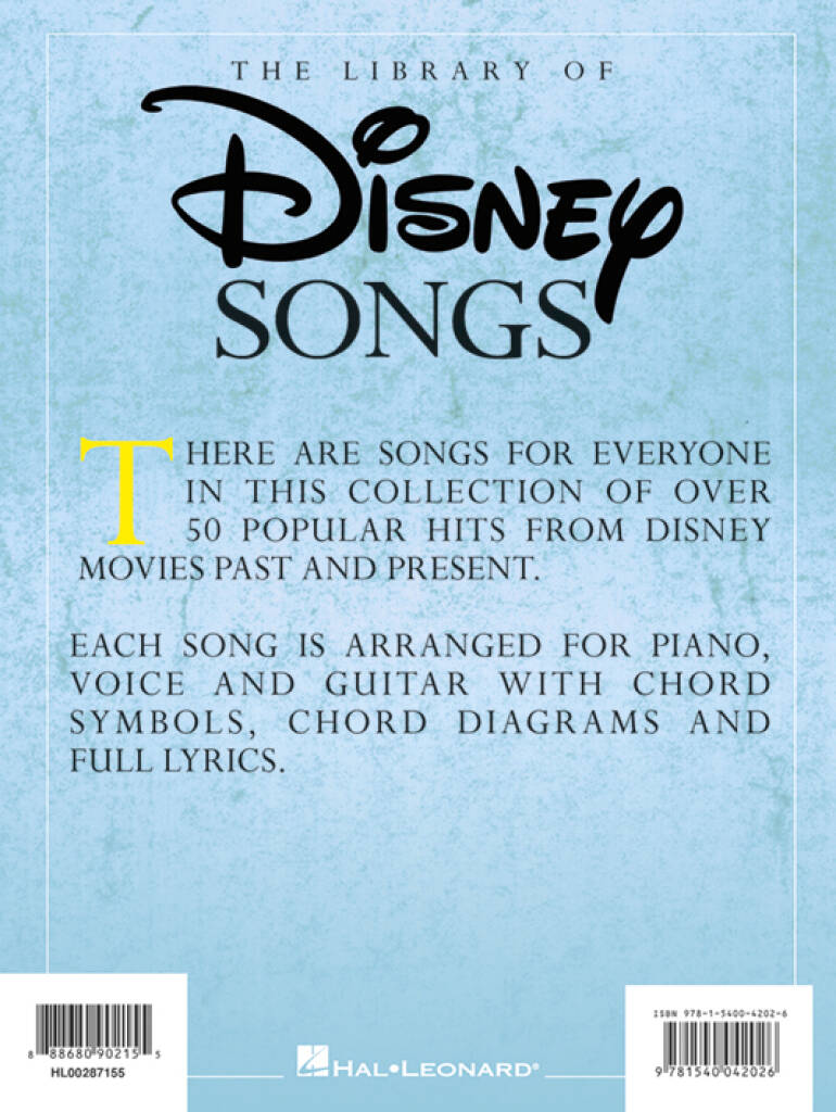 The Library of Disney Songs: Klavier, Gesang, Gitarre (Songbooks)