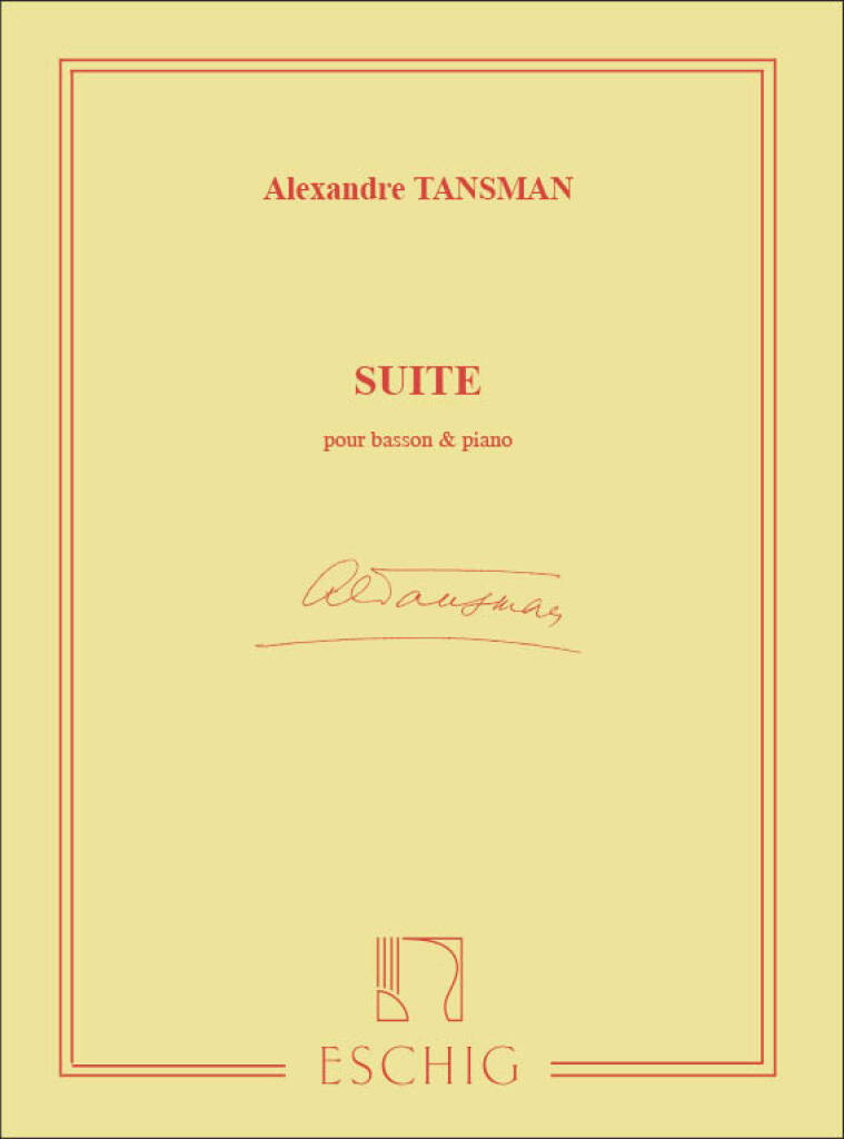 Alexandre Tansman: Suite Pour Basson Et Piano: Fagott mit Begleitung