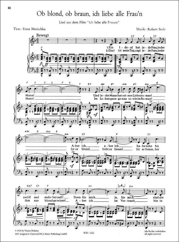 Robert Stolz: Robert-Stolz-Melodien, Bd. 2: Gesang mit Klavier