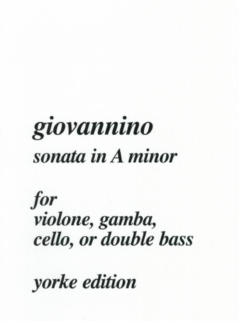 Giovannino: Sonate A: Kontrabass mit Begleitung