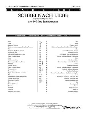Schrei nach Liebe: (Arr. Marc Jeanbourquin): Variables Blasorchester