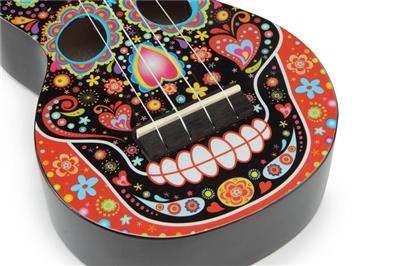 Art Series Soprano Ukulele - Skull (Black)