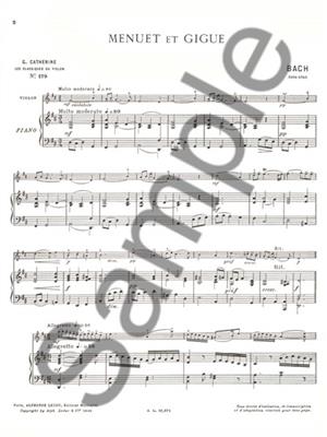Johann Sebastian Bach: Menuet And Gigue: Violine Solo