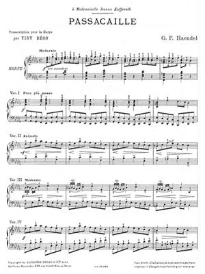 Georg Friedrich Händel: Passacaille pour harpe: Harfe Solo