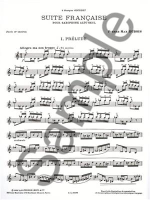 Pierre-Max Dubois: Suite Française For Solo Saxophone: Saxophon