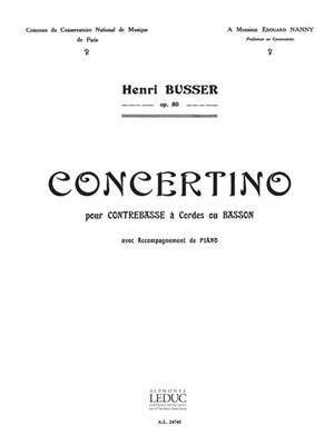 Henri Büsser: Concertino Op. 80: Kontrabass mit Begleitung