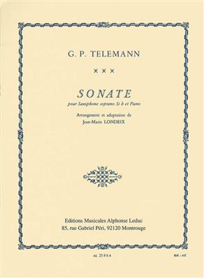 Georg Philipp Telemann: Sonata For Soprano Saxophone And Piano: (Arr. Jean-Marie Londeix): Sopransaxophon mit Begleitung