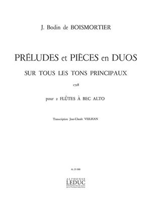 Joseph Bodin de Boismortier: Preludes et Pieces en Duos: Blockflöte Duett