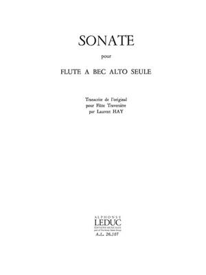 Carl Philipp Emanuel Bach: Sonata for Treble Recorder: Altblockflöte