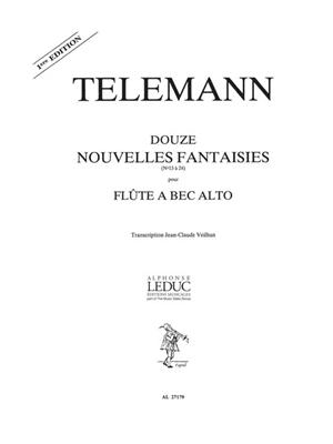 Georg Philipp Telemann: 12 Nouvelles Fantaisies: Altblockflöte
