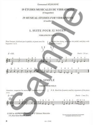 19 études musicales de vibraphone - Volume 5