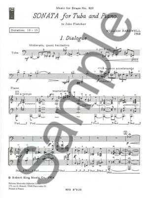 William Bardwell: Sonata For Tuba And Piano: Tuba mit Begleitung