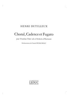 Henri Dutilleux: Choral, Cadence Et Fugato: Blasorchester mit Solo