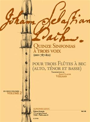 Johann Sebastian Bach: 15 Sinfonias for 3 Voices BWV 787-801, Vol. 2: Blockflöte Ensemble