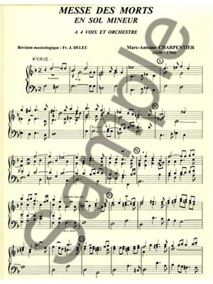 Marc-Antoine Charpentier: Messe Des Morts En Sol Mineur: Gesang mit Klavier