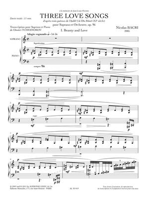Bacri: Three love songs, op. 96: Gesang mit Klavier