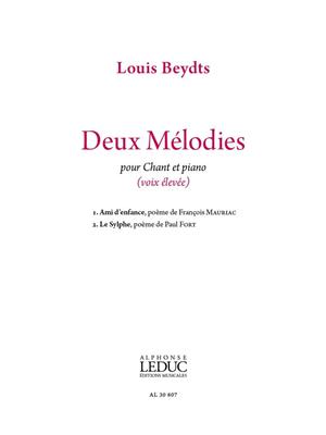 Louis Beydts: Deux Mélodies pour voix élevée: Gesang mit Klavier