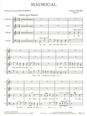 Gabriel Fauré: Madrigal Op.35: Gemischter Chor mit Begleitung
