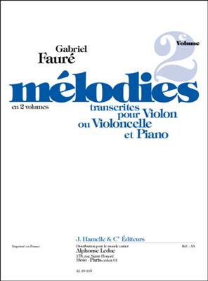 Gabriel Fauré: Mélodies Vol.2: Violine mit Begleitung