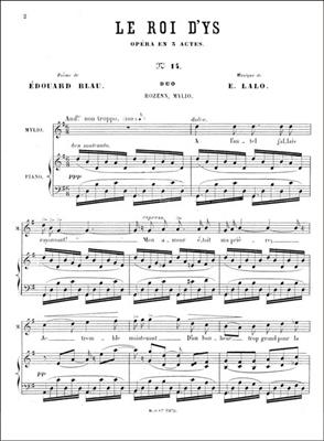 Edouard Lalo: Roi Dys Air No 14 Duo Soprano Tenor Solo & Piano: Gesang Solo