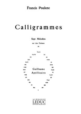 Francis Poulenc: Calligrammes, 7 Mélodies: Gesang mit Klavier