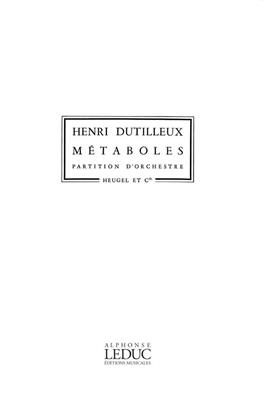 Henri Dutilleux: Metaboles: Orchester