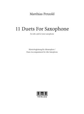 11 Duets for Altsaxophon - Klavierbegleitung