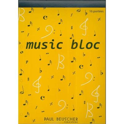 Cahier de Musique Bloc 16 portées: Notenpapier
