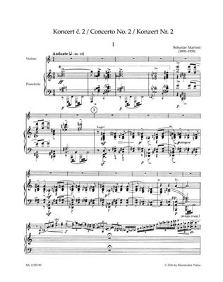 Bohuslav Martinu: Concerto for Violin and Orchestra no. 2 H 293: (Arr. Karel Solc): Orchester mit Solo