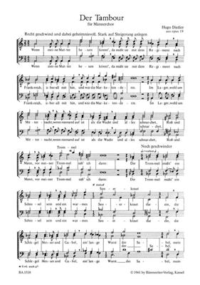 Hugo Distler: Mörike-Chorliederbuch, Teil 3 op. 19 (1938/39): Männerchor mit Begleitung