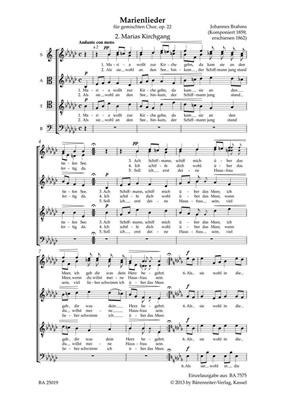 Johannes Brahms: Marias Kirchgang: Gemischter Chor A cappella