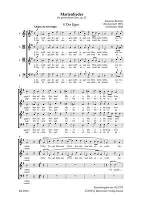 Johannes Brahms: Der Jäger: Gemischter Chor A cappella