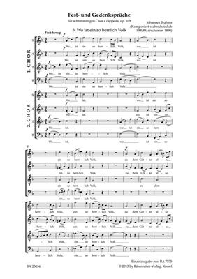 Johannes Brahms: Wo ist ein so herrlich Volk: Gemischter Chor A cappella