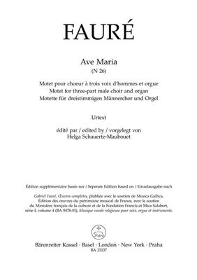Gabriel Fauré: Ave Maria: Männerchor mit Klavier/Orgel