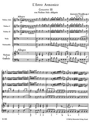Antonio Vivaldi: Concerto III: Streichorchester mit Solo