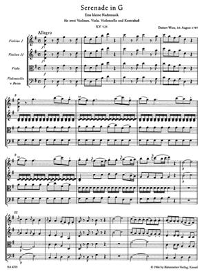 Wolfgang Amadeus Mozart: Eine Kleine Nachtmusik für Streicher G-Dur KV 525: Orchester