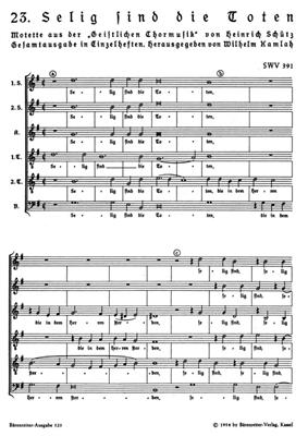 Heinrich Schütz: Selig sind die Toten: Gemischter Chor mit Begleitung