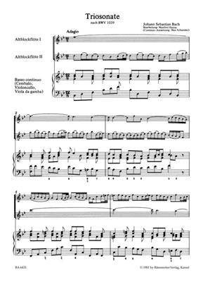 Johann Sebastian Bach: Triosonate Bes BWV1039: Blockflöte Duett
