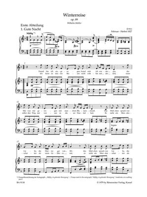 Franz Schubert: Winterreise Op. 89 D 911 - High Voice: Gesang mit Klavier