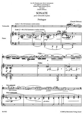 Claude Debussy: Sonata For Cello & Piano: Cello mit Begleitung