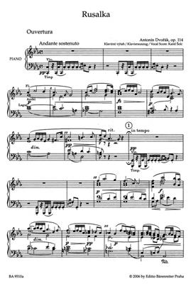 Antonín Dvořák: Rusalka Opus 114: Gesang mit Klavier