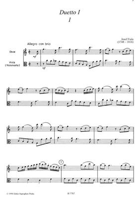 Josef Fiala: Zwei Duette fur Oboe und BratscheorVioloncello: Gemischtes Duett