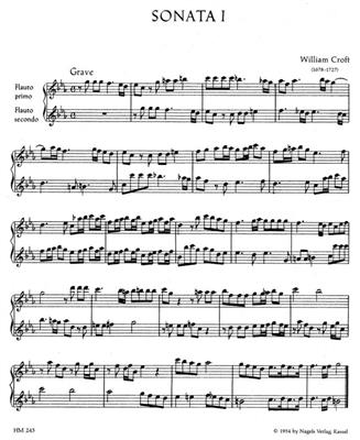 William Croft: Six Sonatas: Blockflöte Duett