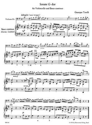 Giuseppe Torelli: Sonate G: Cello mit Begleitung