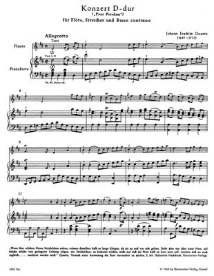 Johann Joachim Quantz: Konzert D Dur Pour Postdam Fl Str Und Bc: Flöte Solo