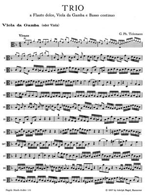 Georg Philipp Telemann: Trio aus den Essercizii Musici: Kammerensemble
